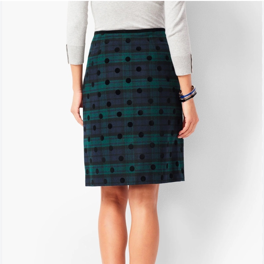 NWT Talbots 12P BLACK WATCH PLAID A-LINE SKIRT Wool blend. - Picture 2 of 9